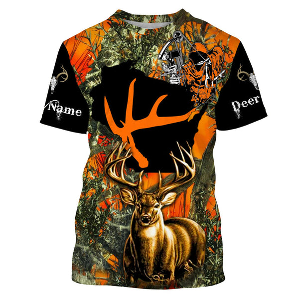Maxcorners Wisconsin Deer Hunting Orange Camo Custom Name