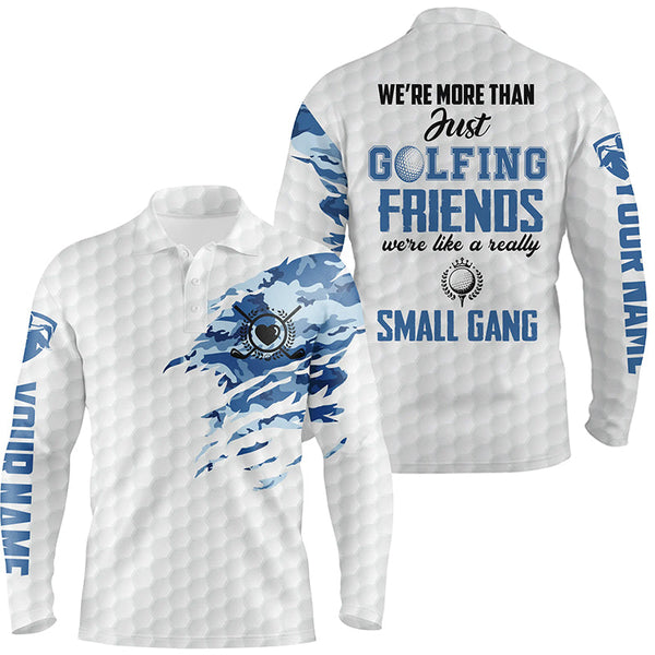 Max Corner Blue Camo Mens Golf Polo Shirts Personalized White And Blue Golf Shirts For Men, Golf Gifts