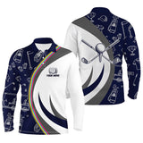 Max Corner Golf Equipment Mens Golf Polo Shirts, Navy Custom Name Golf Shirts For Men