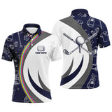 Max Corner Golf Equipment Mens Golf Polo Shirts, Navy Custom Name Golf Shirts For Men