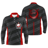 Max Corner Red And Black Mens Golf Polo Shirts Personalized Golf Polos For Men, Cool Golf Gifts