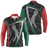 Max Corner Skull Golf Mens Polo Shirts Customized Skull Pattern Golf Shirts For Men, Cool Golf Gifts