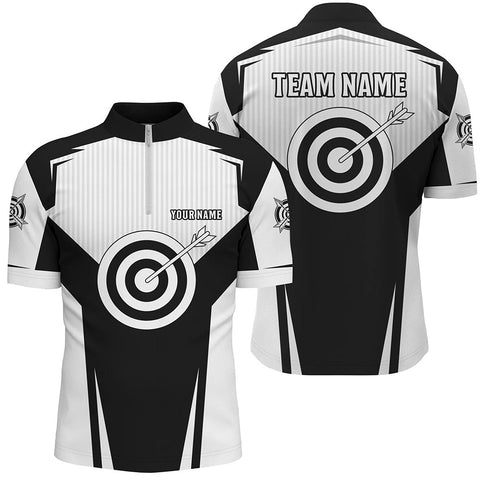 Max Corner Black Archery Jerseys Men Custom Team Name Archery Uniform Jerseys 3D Zipper Polo Shirt