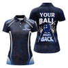 Maxcorners Funny Blue Bowling Your Ball Will Be Right Back Premium Customized Name 3D Shirt For Women