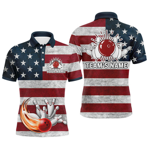 Max Corner American Flag Bowling Vintage Bowling Jerseys Custom Name And Team Shirt