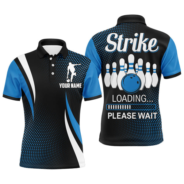 Max Corner Custom Name Strike Blue Loading Bowling Shirt