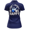 Maxcorners Dark Blue Bowling Don't Worry Bowl Happy Personalized All Over Printed Shirt For Women