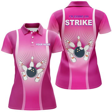 Maxcorners Pink Strike Ladies Customized Name All Over Printed Shirt For Women