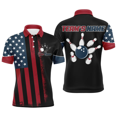 Max Corner USA Flag Bowling Jersey Patriotic Custom Name And Team Shirt