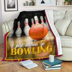 Maxcorners I Just Wanna Go Bowling Blanket