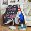 Maxcorners Just A Woman Who Loves Bowling Blanket