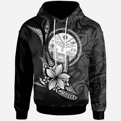 Maxcorners Marshall Islands Hoodie - Fish With Plumeria Flowers Style