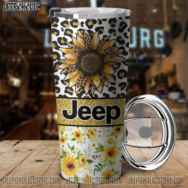 Maxcorners Jeep Sunflower 3D Over Printed Tumbler