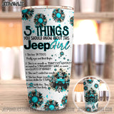 Maxcorners 5 Things Jeep Girl Western 3D Over Printed Tumbler