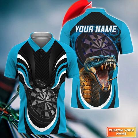 Max Corners Blue Dartboard King Cobra 3D Personalized Sport Jersey Polo Shirt