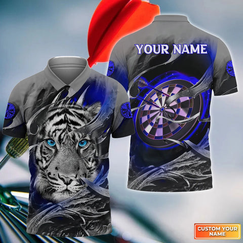 Max Corners Darts board Blue Tiger 3D Personalized Sport Jersey Polo Shirt