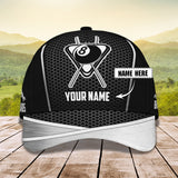 Maxcorners Billiard Lover Personalized Name 3D Over Printed Cap