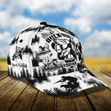 Maxcorners Custom Name Duck Hunt Black And White Pattern Hat