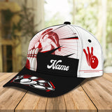 Maxcorners Black White Bowling Classic Personalized Name 3D Cap