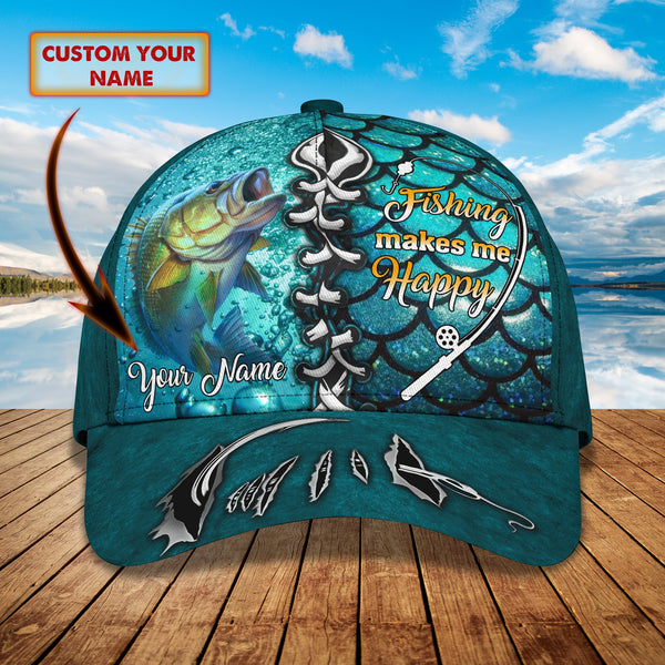 Maxcorners Personalized Name Bass Fishing Cap