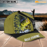 Maxcorners Personalized Take A Bite Light Green Bass Fishing Cap