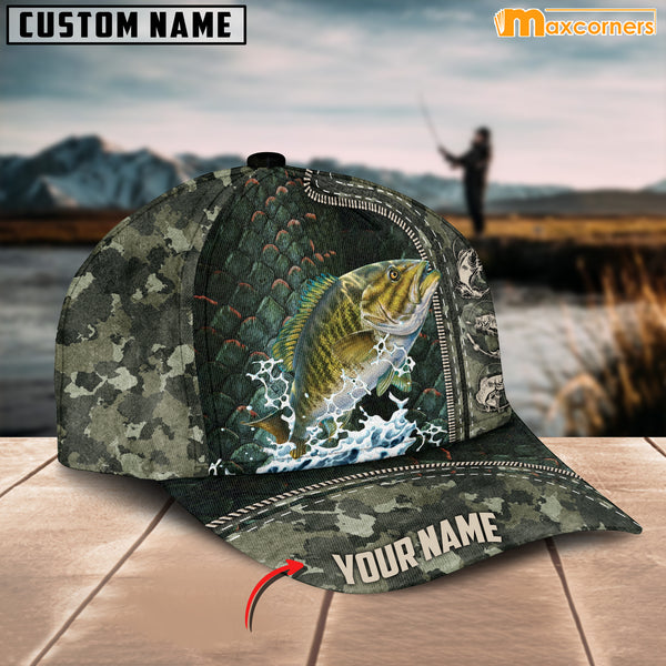 Maxcorners Personalized Zip Up Bass Fishing Cap All Over Printed Color7