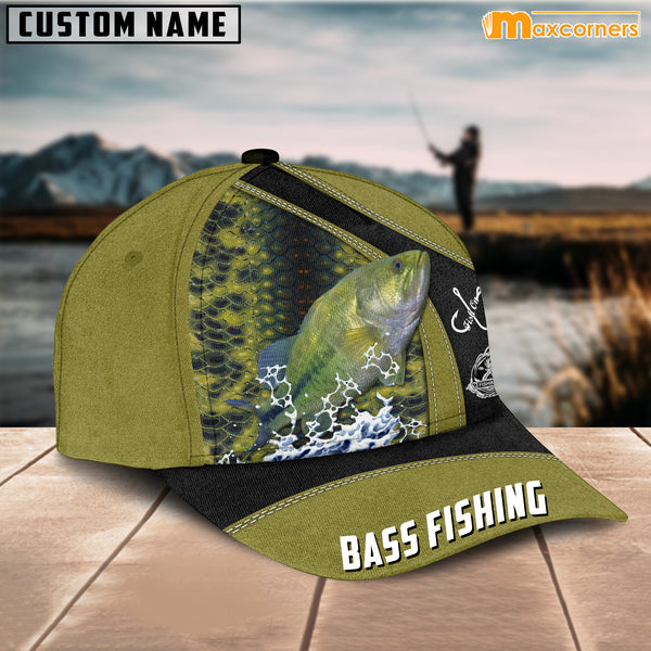 Maxcorners Personalized Looking Upward Bass Fishing Cap