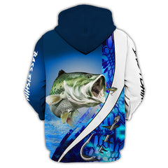 Maxcorners Bass Fishing Personalized Name 3D Shirt