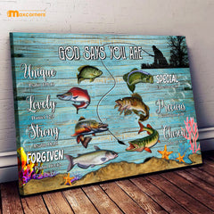 Maxcorners Bass Fishing Canvas God Says You Are
