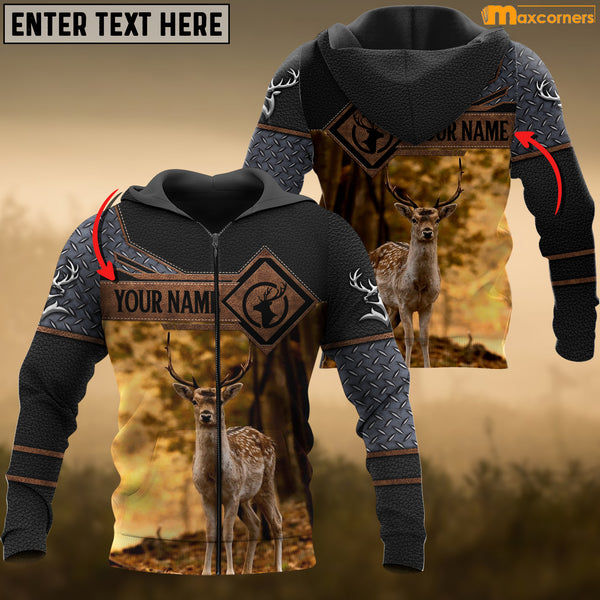 Maxcorners Deer Hunting Personalized Name 3D Over Printed Hoodie