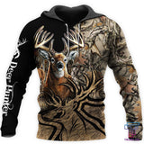 Maxcorners Deer Hunting Camo Caribou 3D Over Printed Hoodie