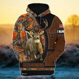 Max Corner Premium Space Deer Hunting Leather Pattern Personalized 3D Hoodie For Hunting Lover