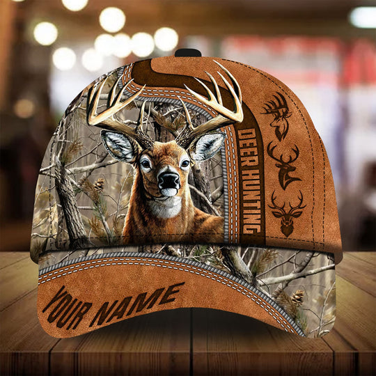 Maxcorners Premium Florapunk Black Camo Deer Hunting Personalized Hats 3D