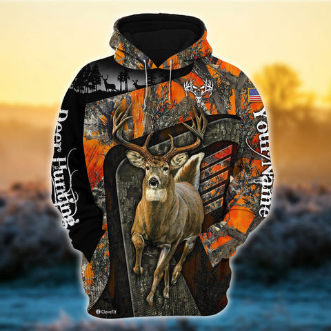 Max Corner Deer Hunting Camo Pattern Personalized 3D Hoodie For Hunting Lover