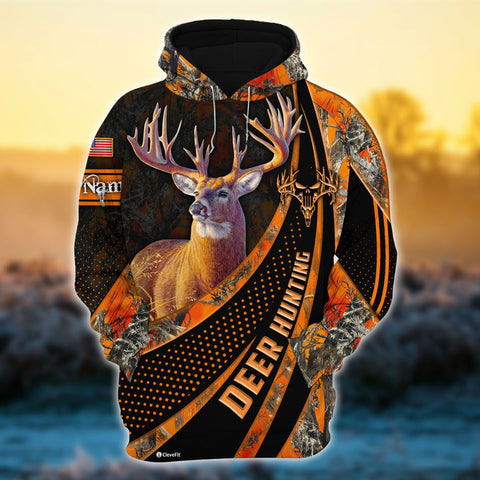 Max Corner Line Hunting Front Logo Deer Hunting Personalized 3D Hoodie For Hunting Lover