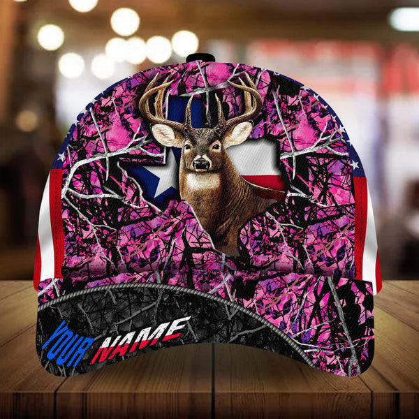 Max Corners Texas Flag Deer Hunting Camo Pattern 3D Multicolor Personalized Cap