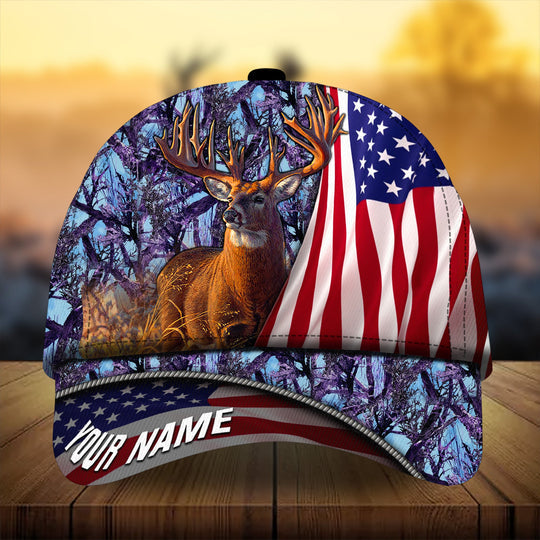 Maxcorners Premium Florapunk Flag Deer Hunting Personalized Hats 3D