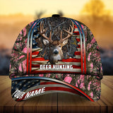 Maxcorners Premium Florapunk Cracked Flag Deer Hunting Personalized Hats 3D