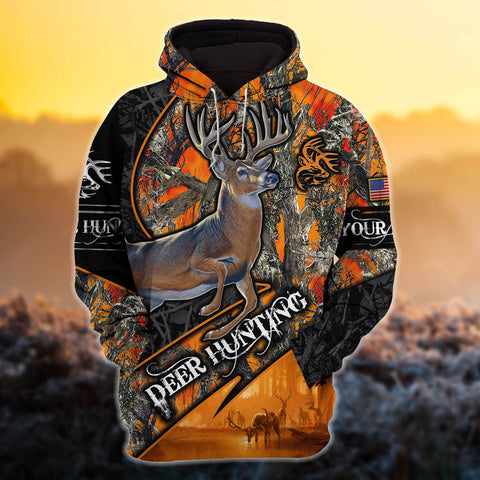 Max Corner Epic Art Deer Hunting Camo Pattern Personalized 3D Hoodie For Hunting Lover