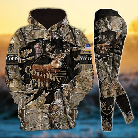 Max Corner Cracked Country Girl Hunting Personalized 3D Style 3 Combo Hoodie & Legging Set