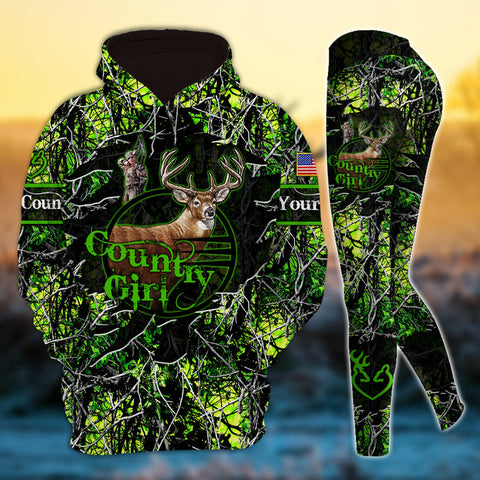 Max Corner Cracked Country Girl Hunting Personalized 3D Style 5 Combo Hoodie & Legging Set