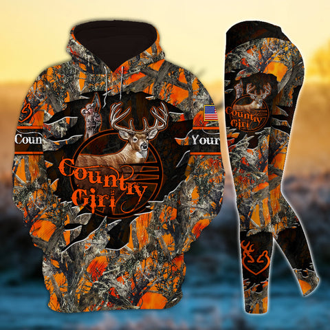 Max Corner Cracked Country Girl Hunting Personalized 3D Style 4 Combo Hoodie & Legging Set