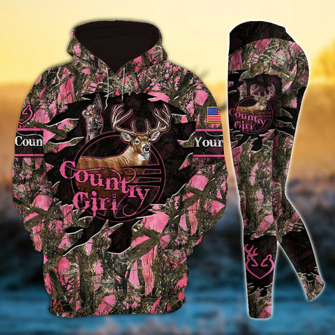 Max Corner Cracked Country Girl Hunting Personalized 3D Style 1 Combo Hoodie & Legging Set