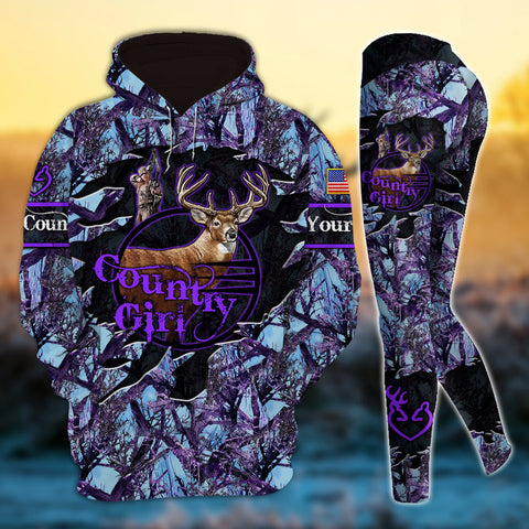 Max Corner Cracked Country Girl Hunting Personalized 3D Style 6 Combo Hoodie & Legging Set