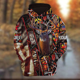 Max Corners Deer Hunting Flash Pattern US Flag Style 2 Hunting Personalized 3D Hoodie