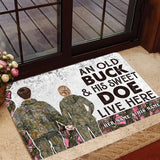 Maxcorners Premium Custom Old Buck Sweet Doe Hunting Door Mats 3D Printed Personalized - Pink