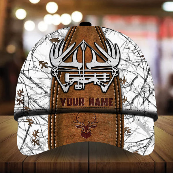 Max Corners Unique Leather Bow Pattern Deer Hunting 3D Multicolor Personalized Cap