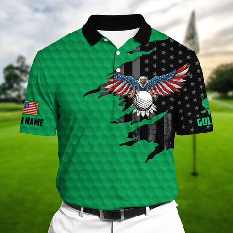 Max Corners Eagle Golf Lover Multicolor Personalized 3D Golf Polo Shirt