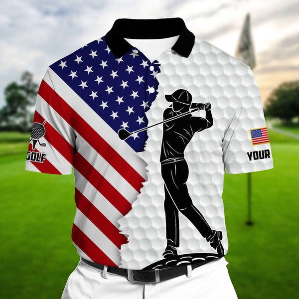 Max Corners Coolest US Golf Player Multicolor Personalized 3D Golf Polo Shirt
