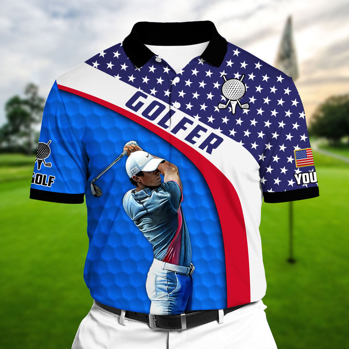 Max Corners Greatest Golf Player Multicolor Personalized 3D Golf Polo Shirt